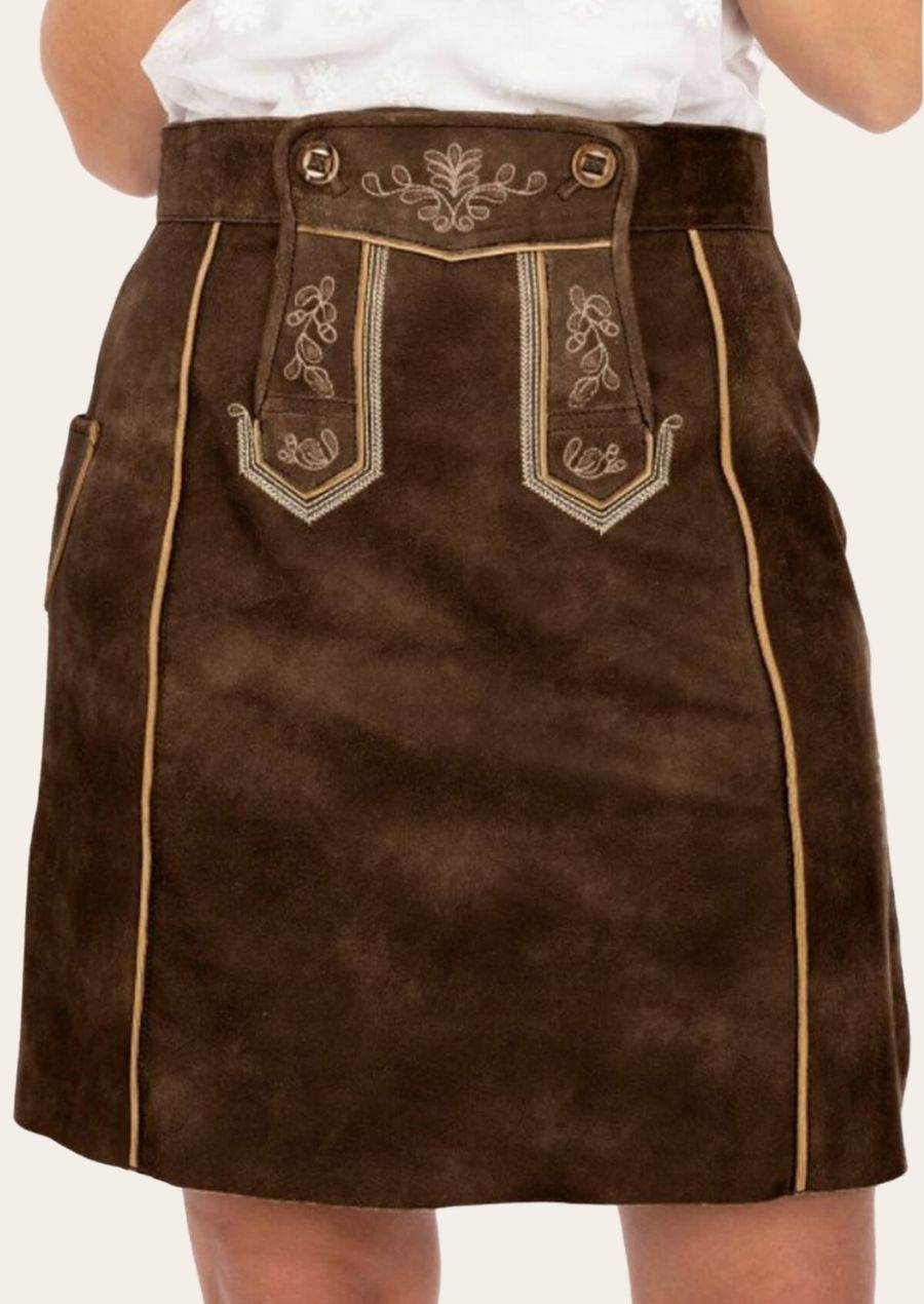 Oktoberfest Rock Damen aus Leder mit traditionellem Muster - Lederhose Herren