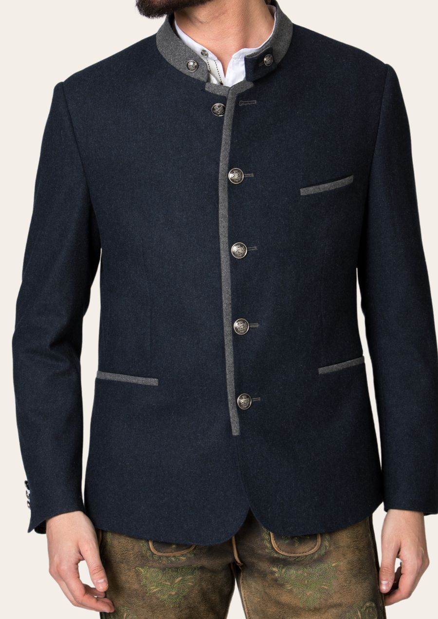 Stehkragenjacke Herren im alpenländischen Heritage Look - Lederhose Herren