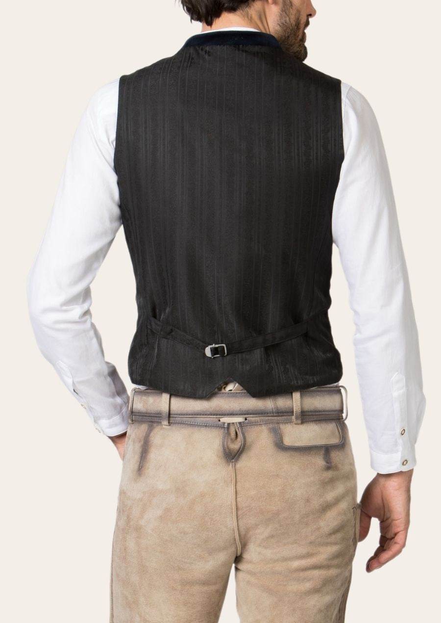 Trachtenweste für das Oktoberfest mit Hirschstickerei und Hornknöpfen - Lederhose Herren