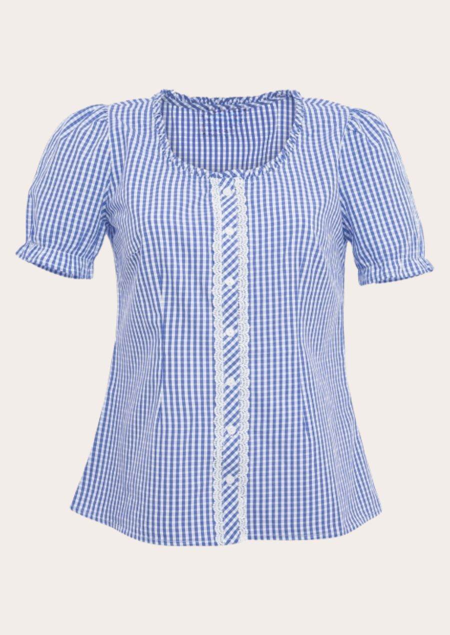 Damen Trachtenshirt aus Baumwolle zur kurzen Lederhose - Lederhose Herren