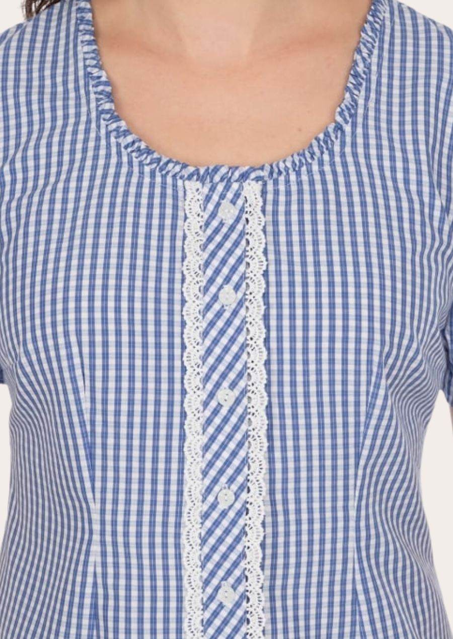 Damen Trachtenshirt aus Baumwolle zur kurzen Lederhose - Lederhose Herren