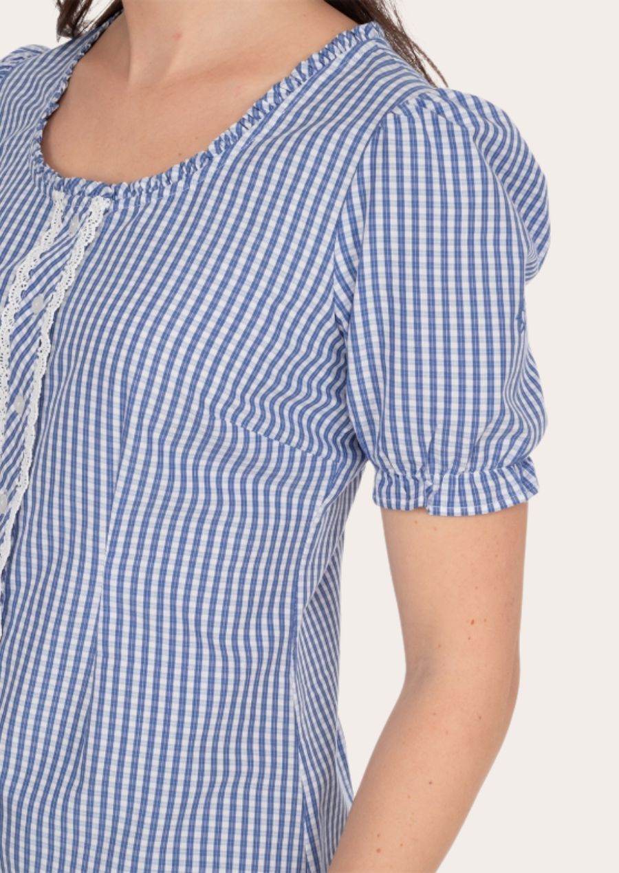 Damen Trachtenshirt aus Baumwolle zur kurzen Lederhose - Lederhose Herren