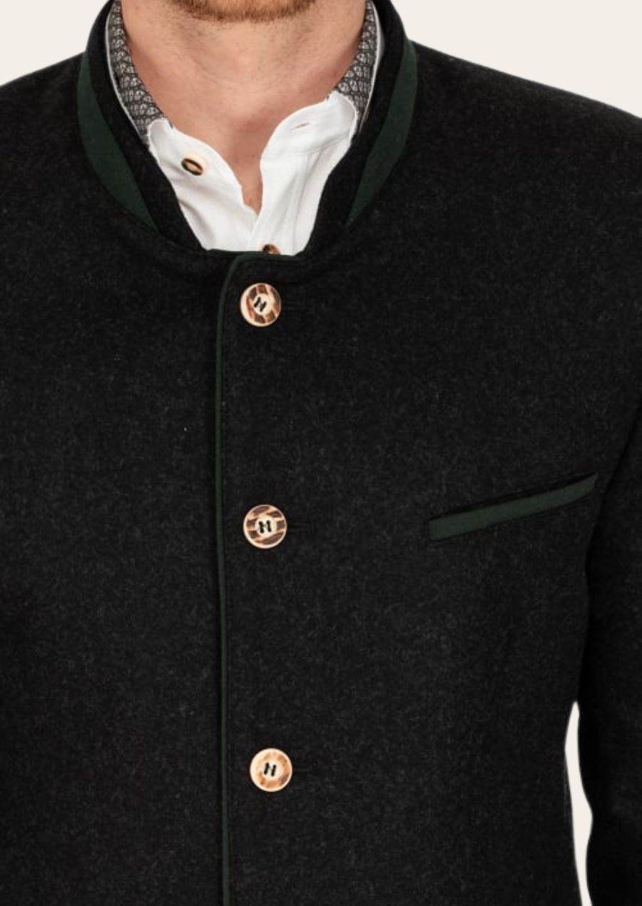 Trachten Janker Herren aus Wolle mit stilvollem Heritage Look - Lederhose Herren