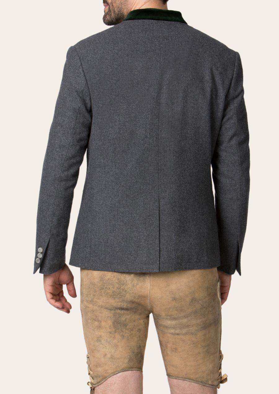 Männerjacke Trachtenstil mit feiner Struktur und Kontrastkragen - Lederhose Herren