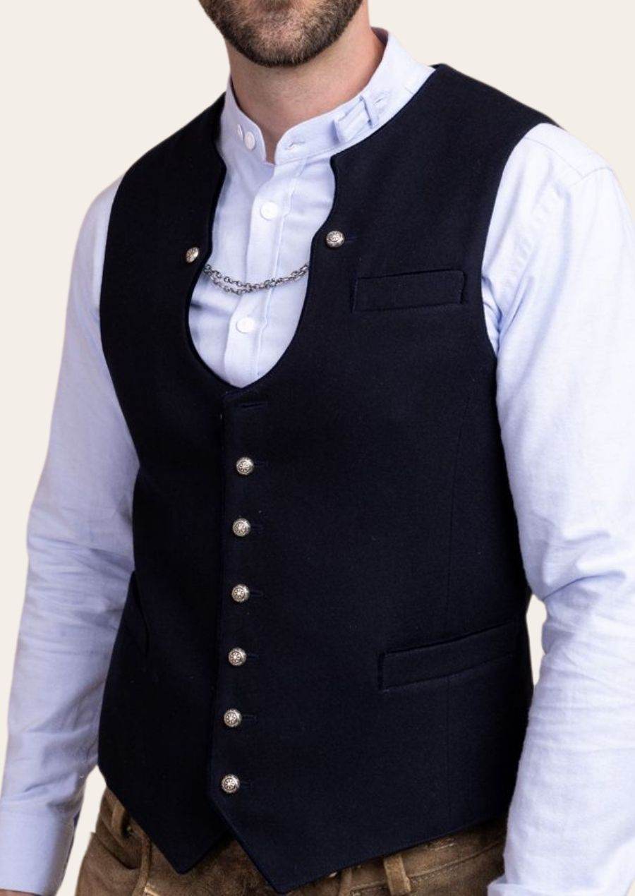 Trachtenweste für Herren im klassischen Stil passend zur Lederhose - Lederhose Herren