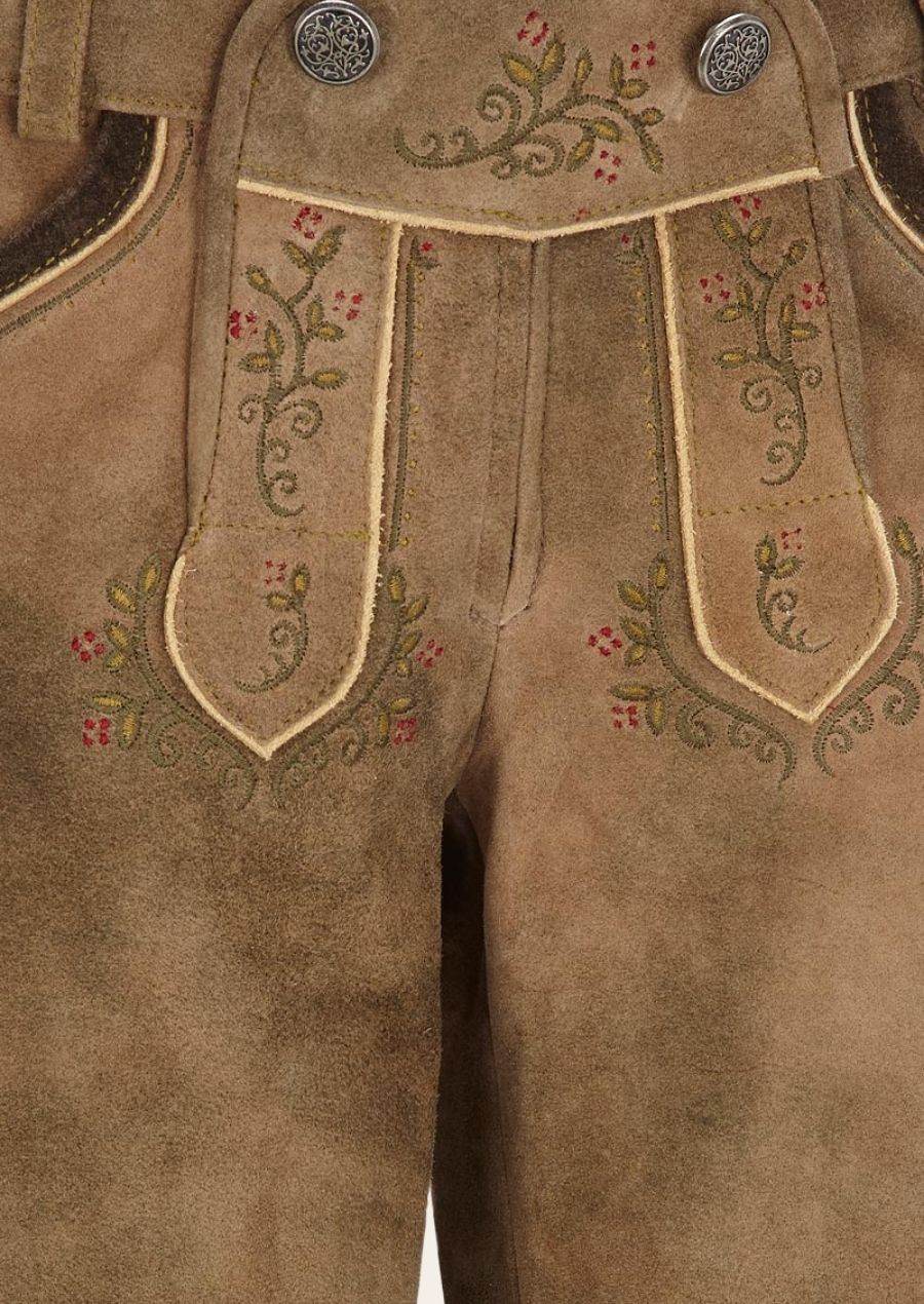 Kniebundlederhose Damen aus hochwertigem Velours - Lederhose Herren
