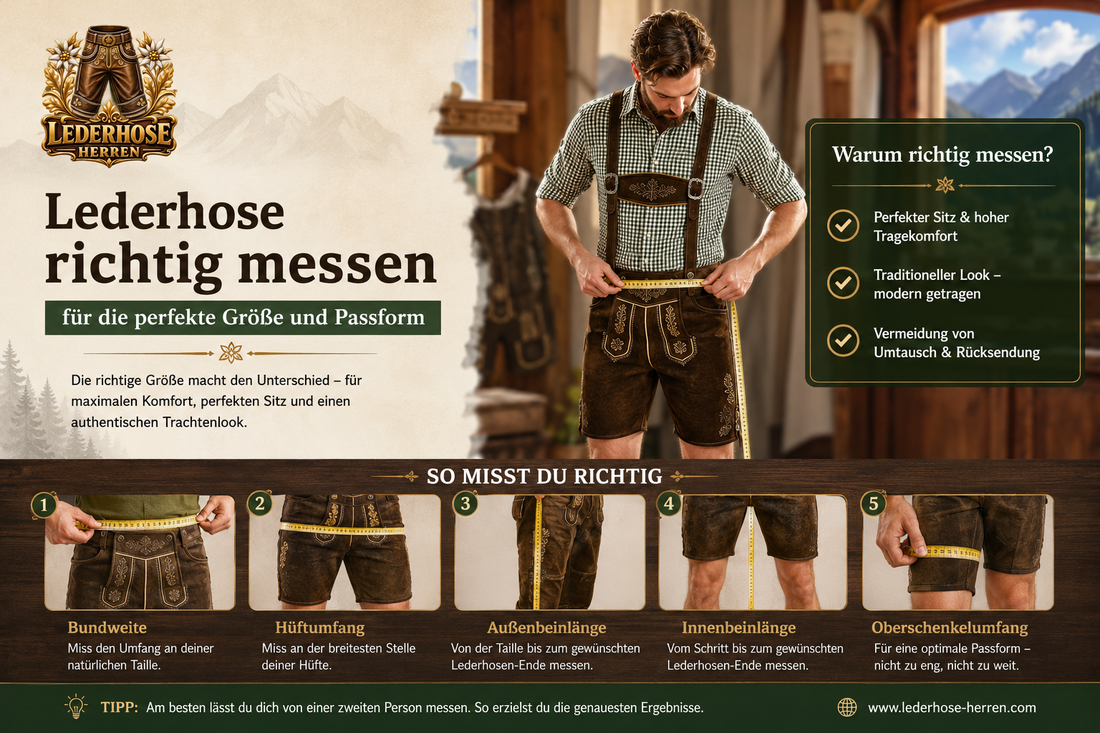 Lederhose richtig messen für die perfekte Größe und Passform