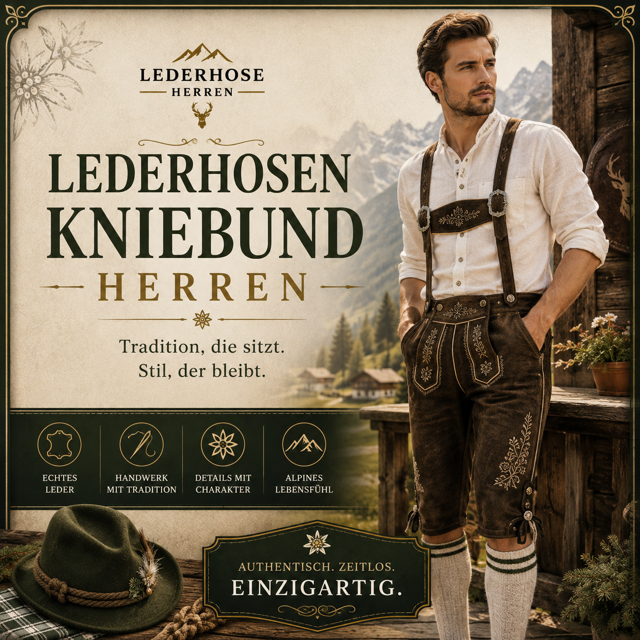 Lederhosen Kniebund Herren