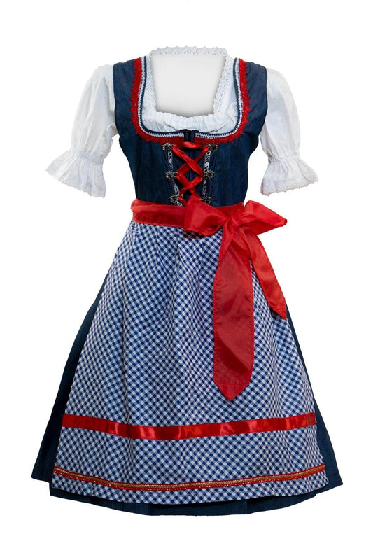 Dirndl mit Spitzenschürze für Damen in sanften Farben und Muster - Lederhose Herren