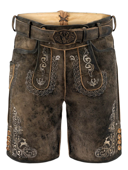 Kurze Trachtenlederhose mit Latz für Herren echt - Lederhose Herren