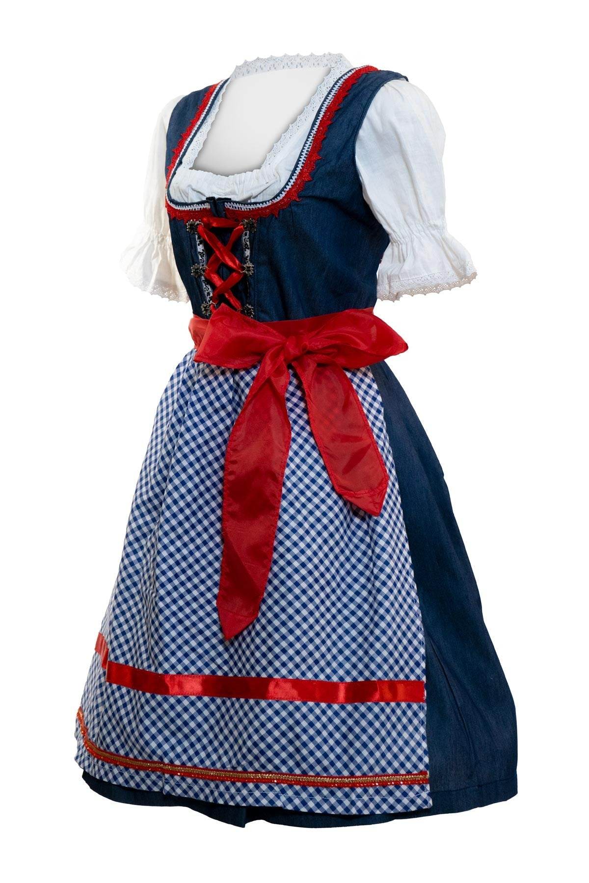 Dirndl mit Spitzenschürze für Damen in sanften Farben und Muster - Lederhose Herren