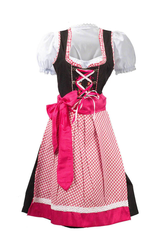 Dirndl für Damen mit dezentem Muster und farblich passender Schürze - Lederhose Herren