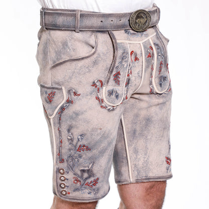 Herren Lederhose kurz mit Trägern für Wiesn und Fest - Lederhose Herren
