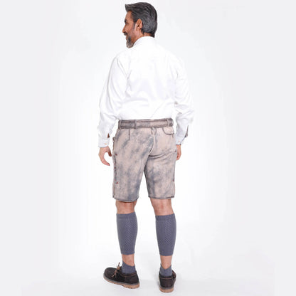 Herren Lederhose kurz mit Trägern für Wiesn und Fest - Lederhose Herren