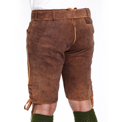 Bayerische Kurz Lederhose Herren mit Herz fürs Volksfest - Lederhose Herren