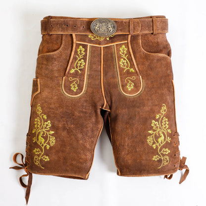 Bayerische Kurz Lederhose Herren mit Herz fürs Volksfest - Lederhose Herren