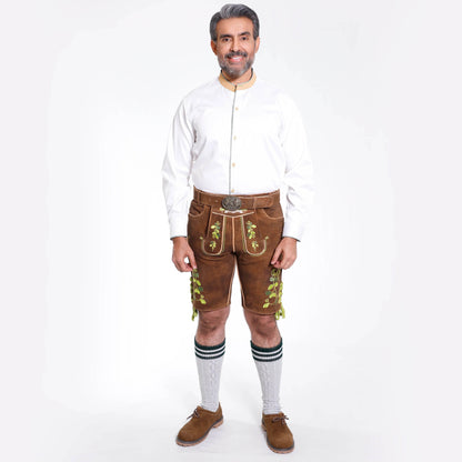 Klassische Kurz Lederhose Herren für bayerische Feste - Lederhose Herren