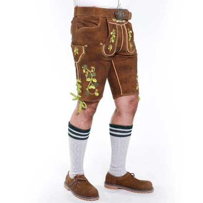 Klassische Kurz Lederhose Herren für bayerische Feste - Lederhose Herren