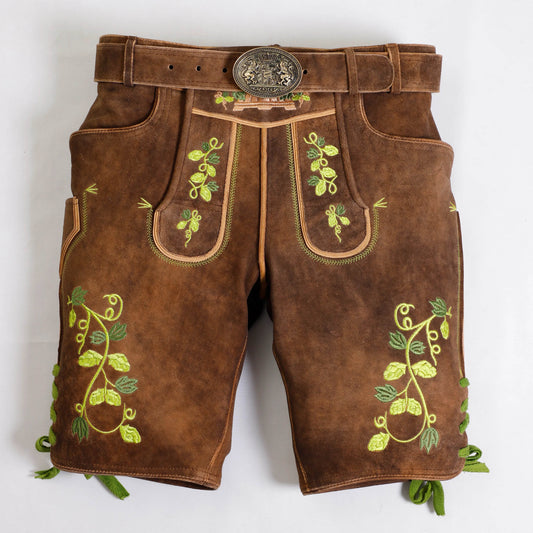 Klassische Kurz Lederhose Herren für bayerische Feste - Lederhose Herren
