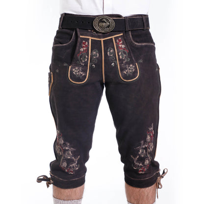 Robuste Trachtenbundhose Herren aus echtem Hirschleder - Lederhose Herren