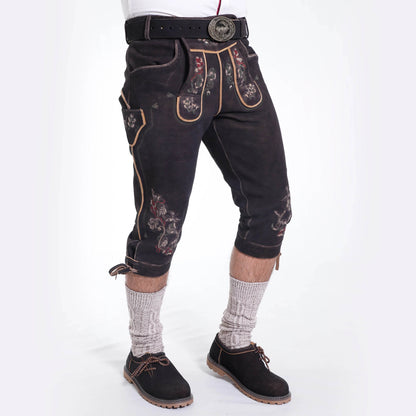 Robuste Trachtenbundhose Herren aus echtem Hirschleder - Lederhose Herren