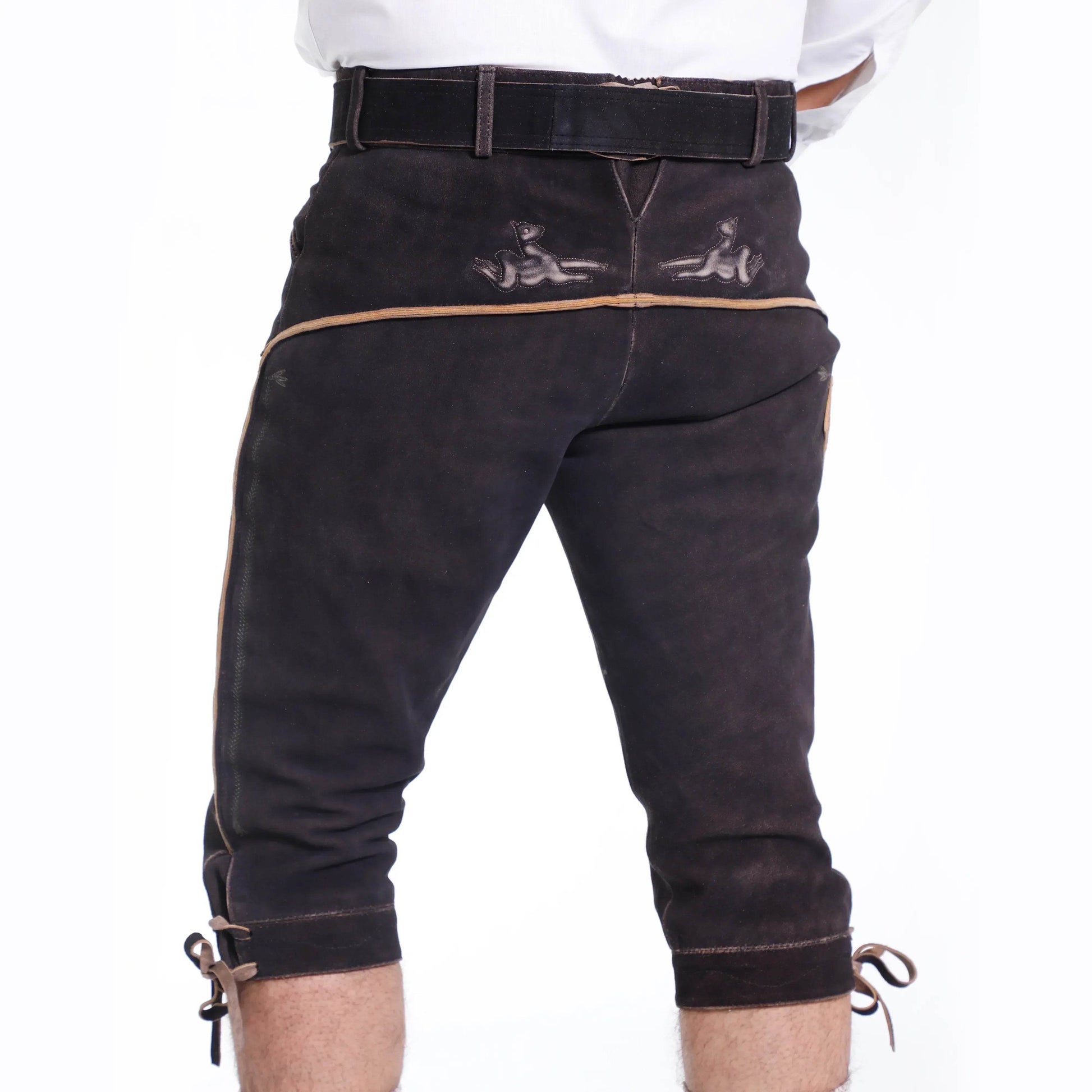 Robuste Trachtenbundhose Herren aus echtem Hirschleder - Lederhose Herren