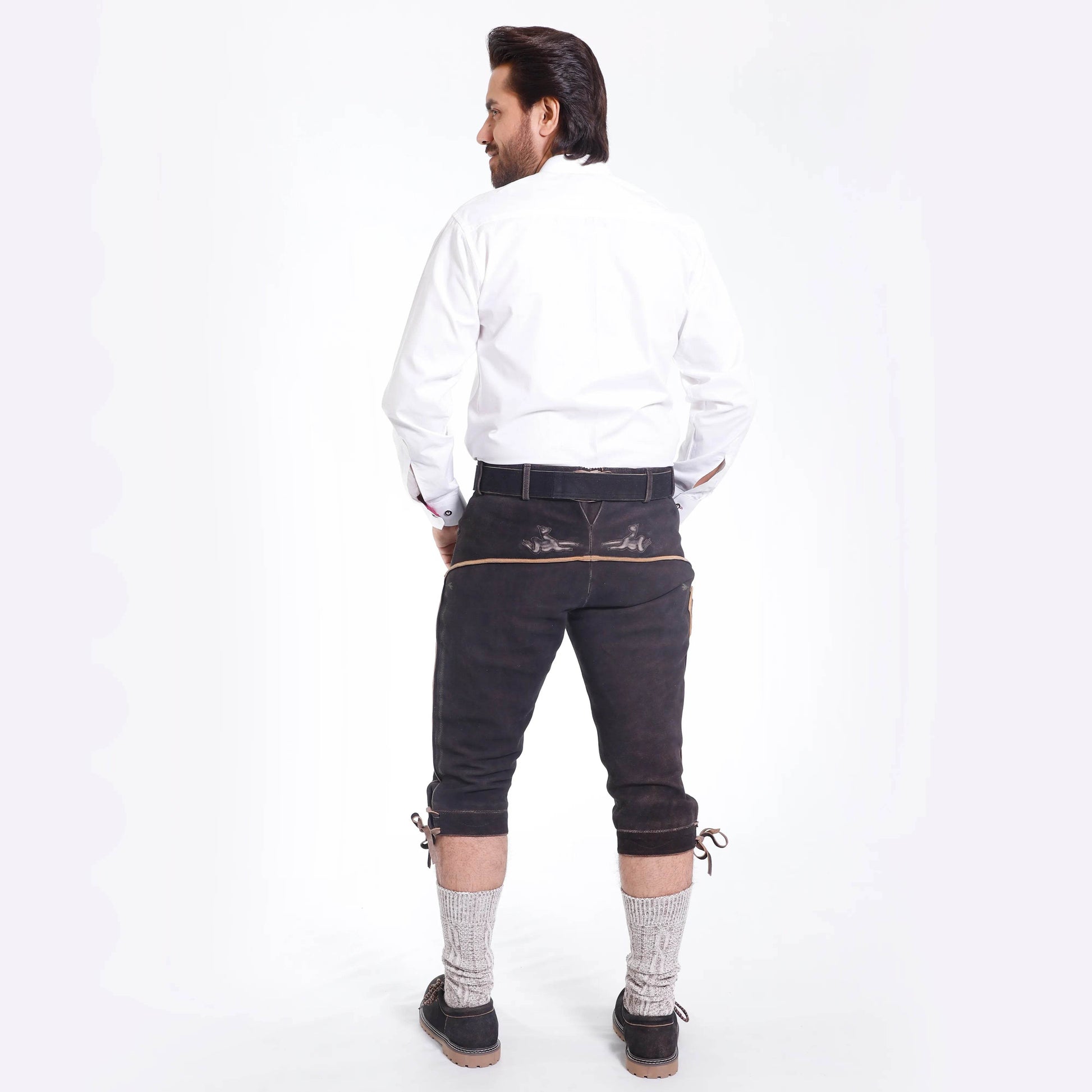Robuste Trachtenbundhose Herren aus echtem Hirschleder - Lederhose Herren