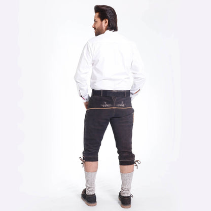 Robuste Trachtenbundhose Herren aus echtem Hirschleder - Lederhose Herren