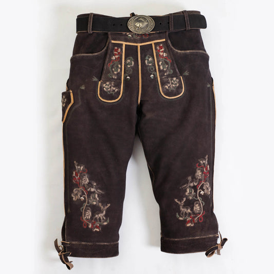 Robuste Trachtenbundhose Herren aus echtem Hirschleder - Lederhose Herren