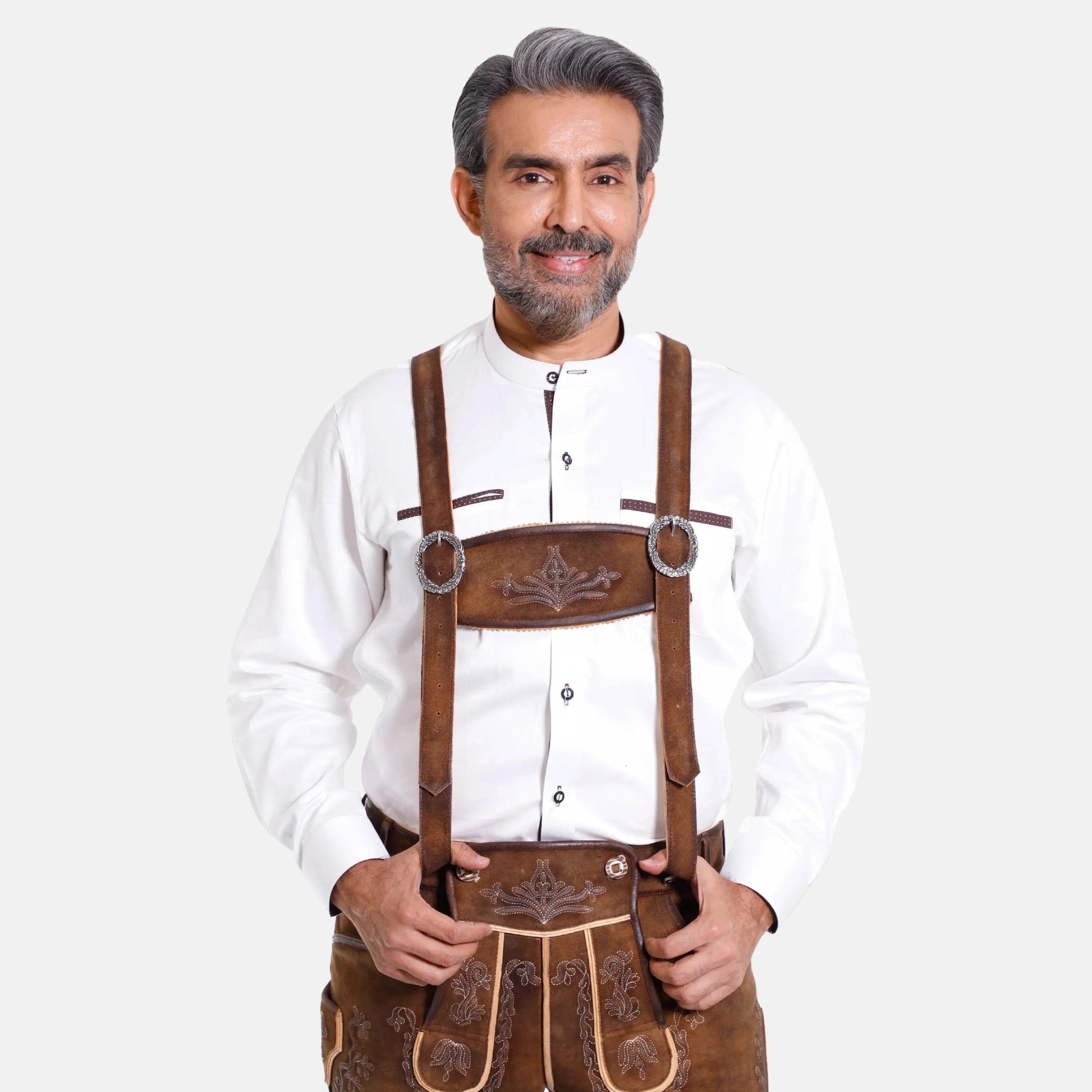Edle Hosenträger für Herren Tracht aus Leder für traditionelle Anlässe - Lederhose Herren