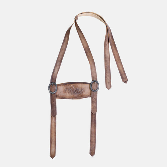 Lederhosen Hosenträger aus echtem Rindsleder im traditionellen Stil - Lederhose Herren