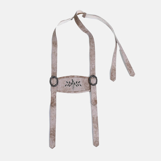 Verstellbare Lederhosen Hosenträger mit alpenländischer Stickerei - Lederhose Herren