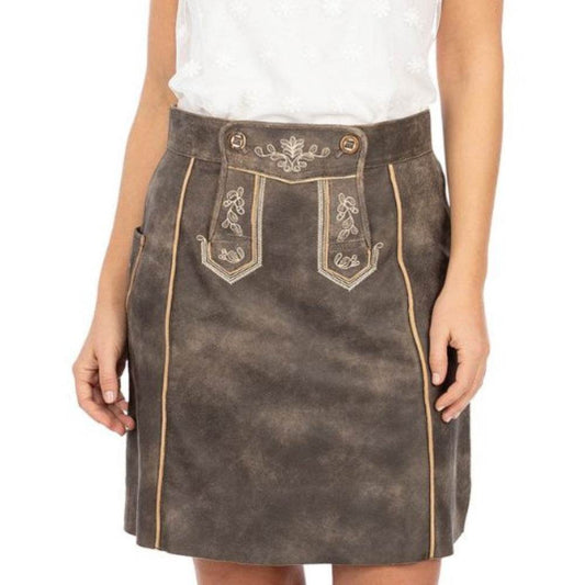 Authentischer bayerischer Lederhosenrock mit Stickerei - Lederhose Herren