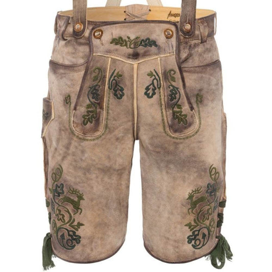 Trachtenhose Herren mit Knöpfen aus Hirschhorn echt - Lederhose Herren