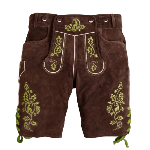 Kurze Trachtenlederhose Herren mit Knöpfen und Latz - Lederhose Herren
