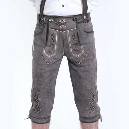 Traditionelle Bundhose Herren mit Trachtenstickerei - Lederhose Herren