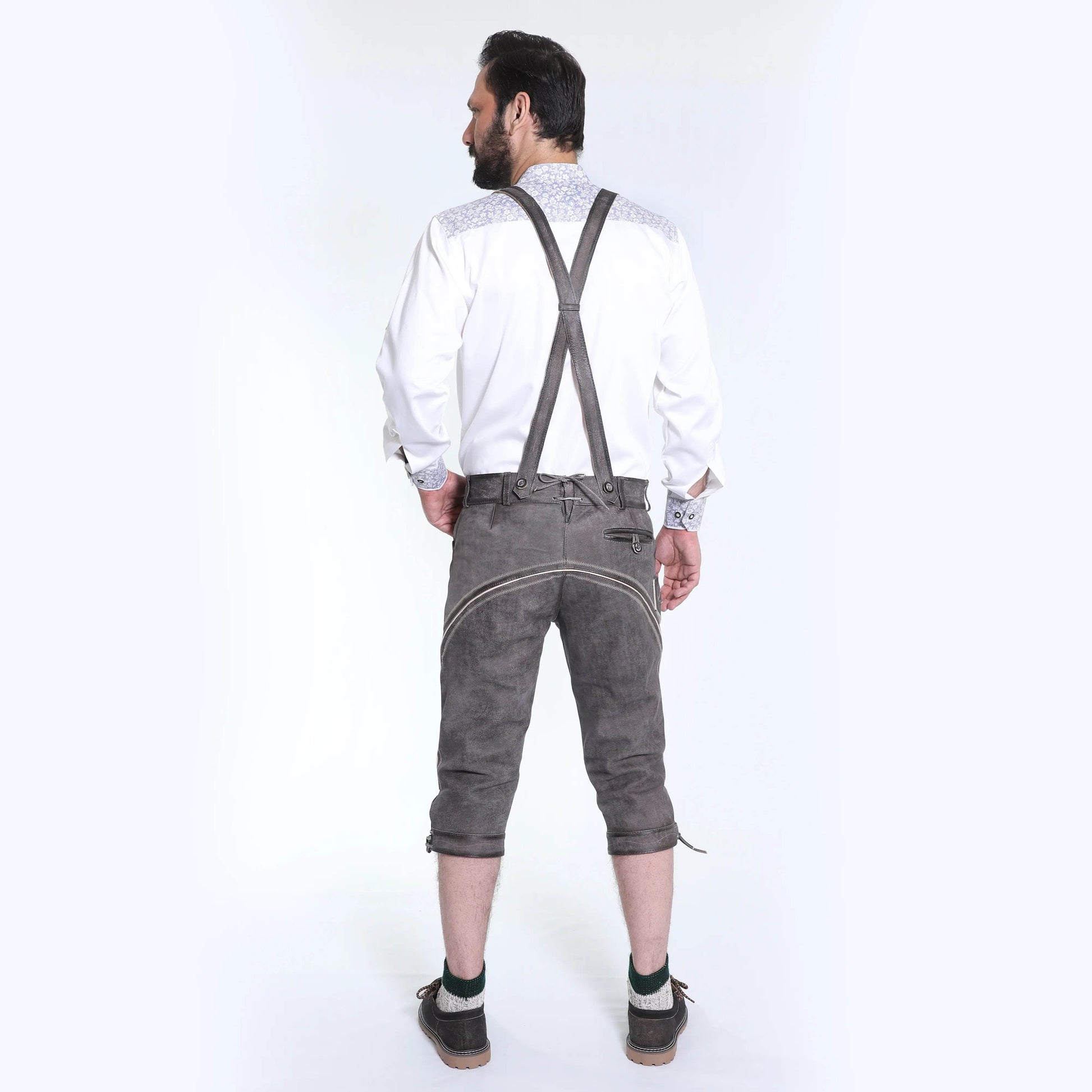 Traditionelle Bundhose Herren mit Trachtenstickerei - Lederhose Herren