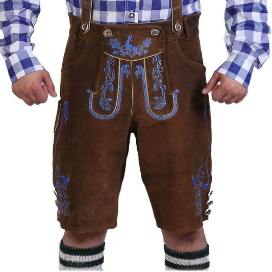 Bayerische Herren Lederhosen Delaware in Braun 2024 - Lederhose Herren
