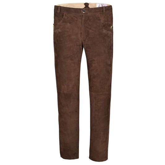 Bayerische Herren Trachten Langlederhose Dunkelbraun - Lederhose Herren
