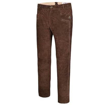 Bayerische Herren Trachten Langlederhose Dunkelbraun - Lederhose Herren