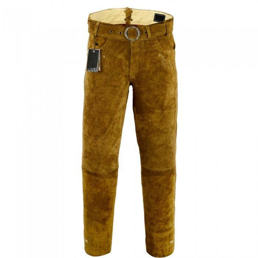 Bayerische braune Lederhose für Herren - Lederhose Herren