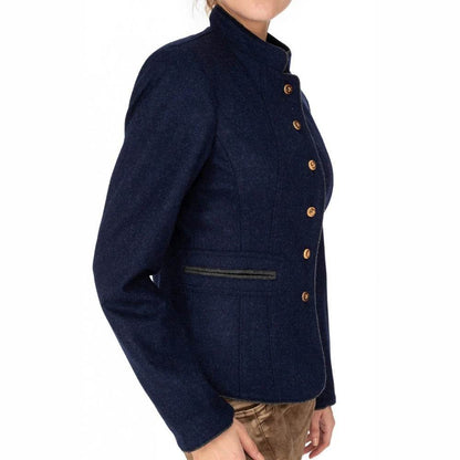 Blaue Trachten-Woll-Dirndljacke - Lederhose Herren