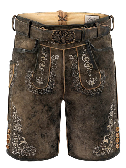 Kurze Trachtenlederhose mit Latz für Herren echt - Lederhose Herren