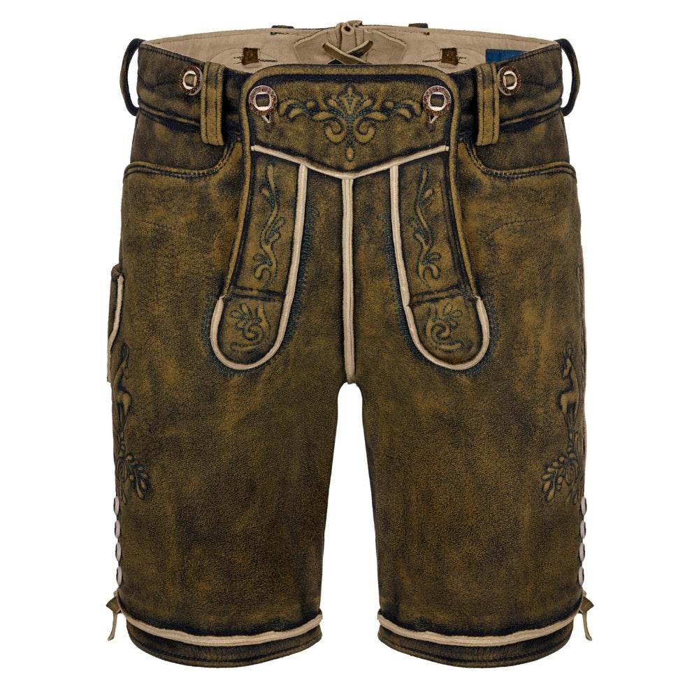 Hochwertige Trachtenlederhose Herren mit Seitenschnürung - Lederhose Herren