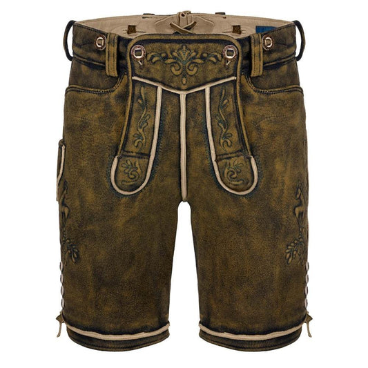 Hochwertige Trachtenlederhose Herren mit Seitenschnürung - Lederhose Herren