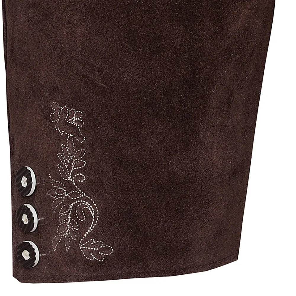 Herren Trachtenlederhose mit Latz und Hirschdekor - Lederhose Herren