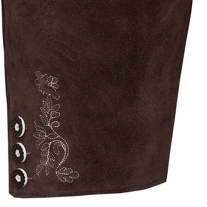 Herren Trachtenlederhose mit Latz und Hirschdekor - Lederhose Herren
