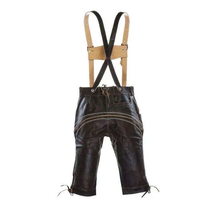 Kurzlederhose Herren rustikal mit traditionellen Nähten - Lederhose Herren