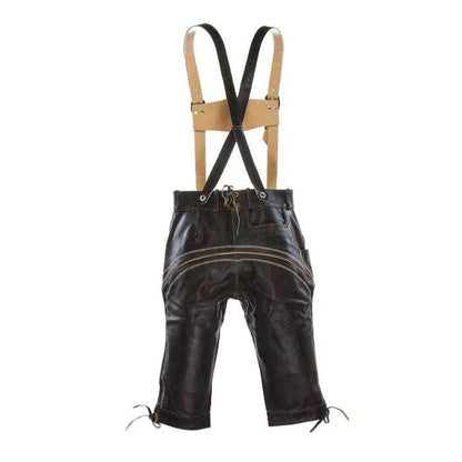 Kurzlederhose Herren rustikal mit traditionellen Nähten - Lederhose Herren