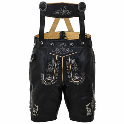 Trachtenlederhose Herren robust mit stilvoller Nahtführung - Lederhose Herren